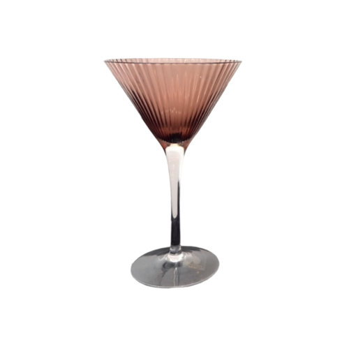 Luxury Rose Tinted Fluted Martini Glass Set of 6
