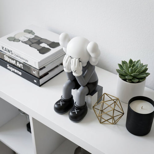 Monochrome Art Seated Companion Figure
