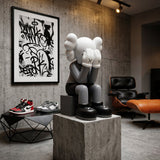 Monochrome Art Seated Companion Figure