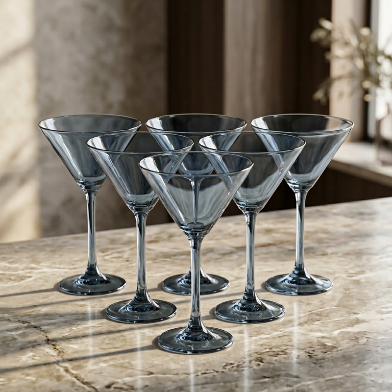 Smoky Grey Martini Glass Set of 6