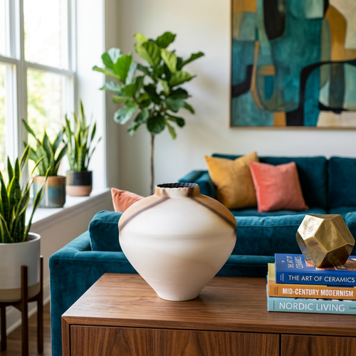 Elegant Ceramic Pot Modern Earth Toned