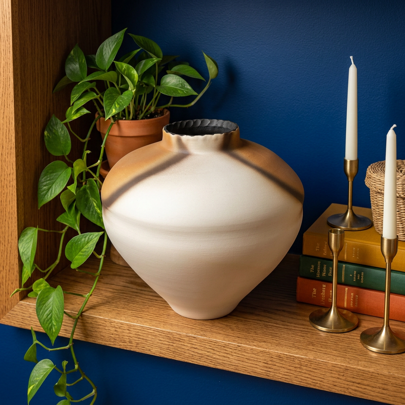 Elegant Ceramic Pot Modern Earth Toned