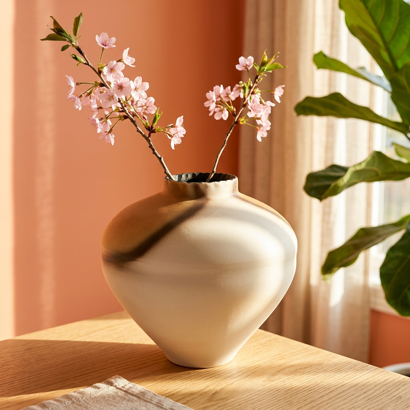 Elegant Ceramic Pot Modern Earth Toned