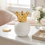 Vintage Spherical Ceramic Crown Trinket Box