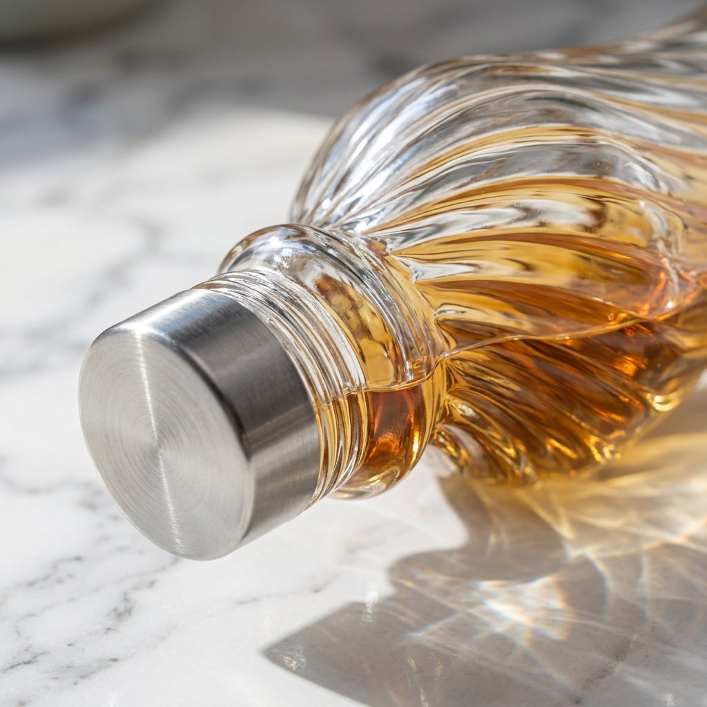 1L Spiral Textured Hourglass Glass Bottle