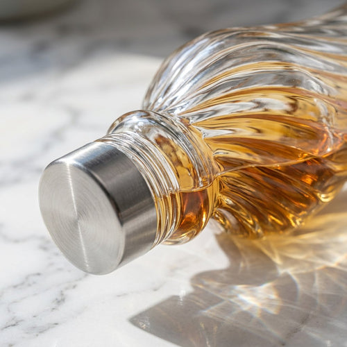 1L Spiral Textured Hourglass Glass Bottle