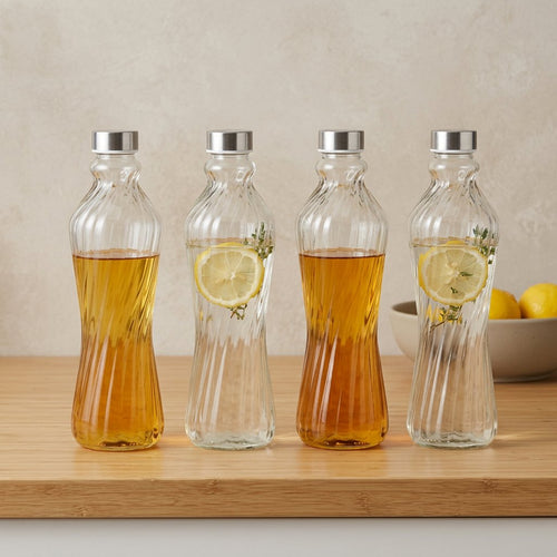 1L Spiral Textured Hourglass Glass Bottle