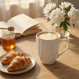 White Ceramic Spiral Texture Mug 370 ML