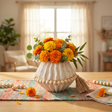 Imperial White Hollow Top Stone Vase