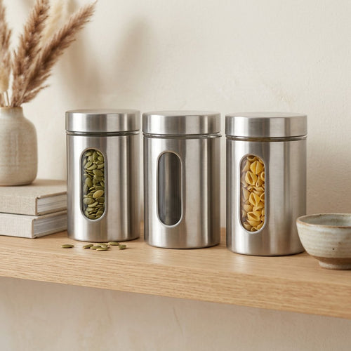 Stainless Steel Kitchen Canister Set of 3