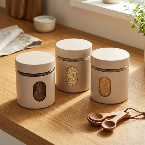 Elegant Kitchen Counter Canisters Set of 3