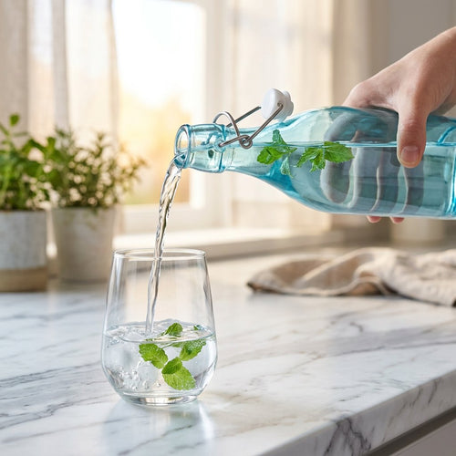 Vintage Tinted Water Carafe with Clip Closure