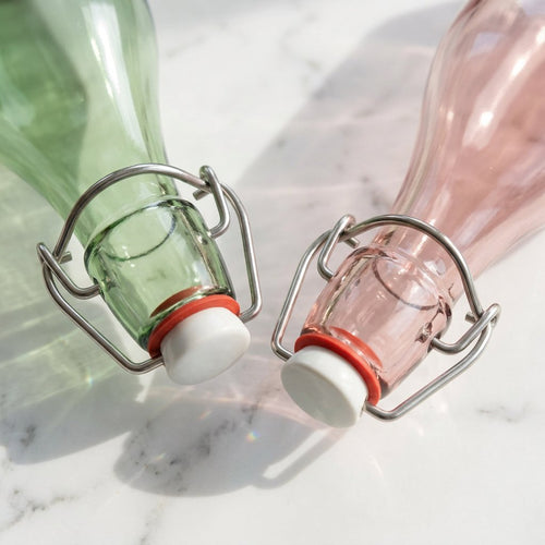 Vintage Tinted Water Carafe with Clip Closure