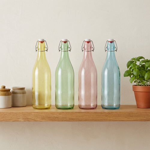 Vintage Tinted Water Carafe with Clip Closure