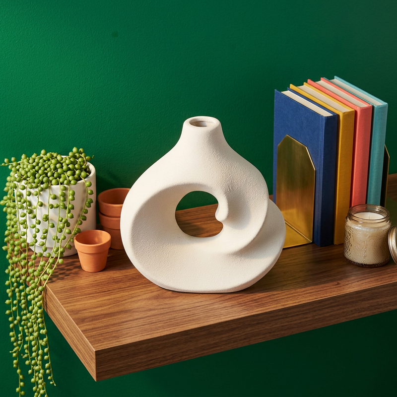 Sculptural Abstract Swirl Vase