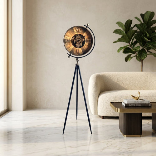 Elegant Industrial Steampunk Tripod Clock