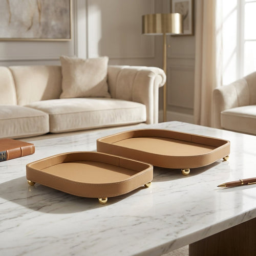 Minimalist Rounded Rectangular Tray Set of 2