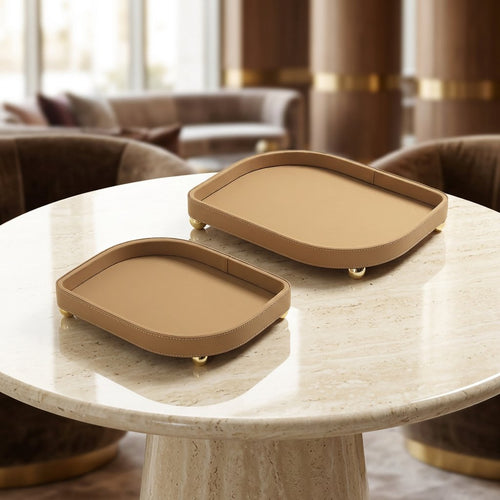 Minimalist Rounded Rectangular Tray Set of 2