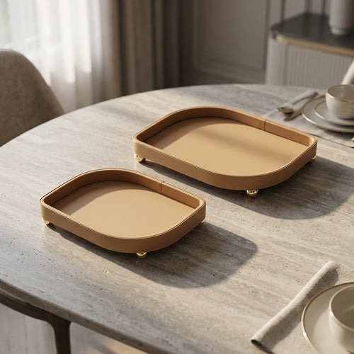 Minimalist Rounded Rectangular Tray Set of 2