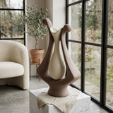 Matte Taupe & Warm Beige Contrast Vase