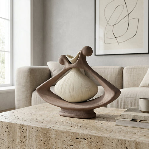 Dune Horizontal Cutout Ceramic Vase