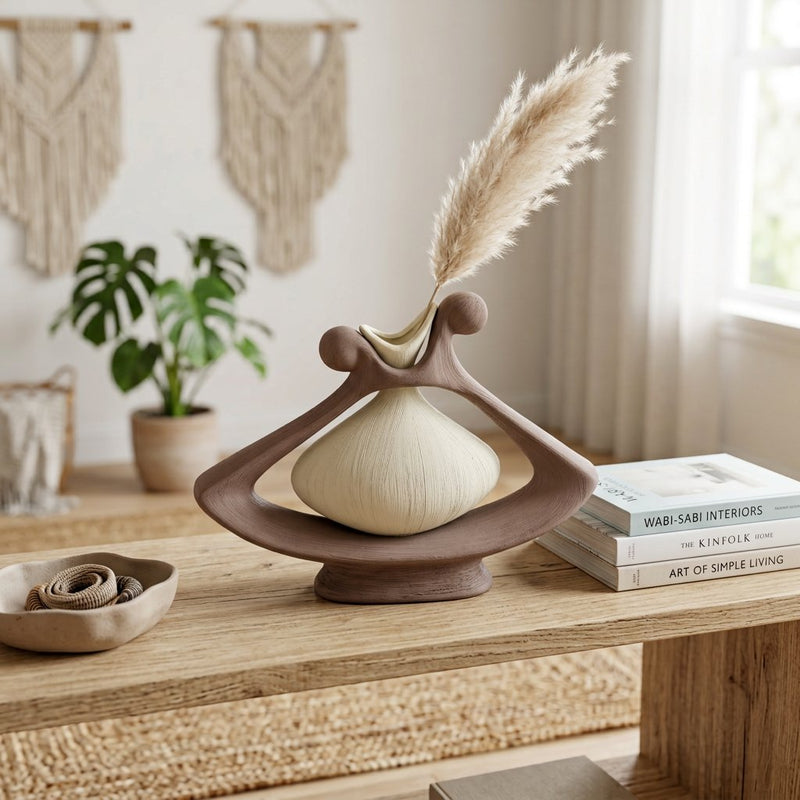 Dune Horizontal Cutout Ceramic Vase