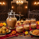 Modern Clear Glass Water Pitcher and Cup Set 7 Piece