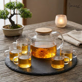 Modern Glass Teapot and Cup Serving Set of 7