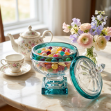 Elegant Emerald Cut Crystal Candy Jar
