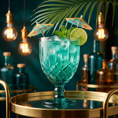Elegant Ocean Aqua Textured Glass Set of 3