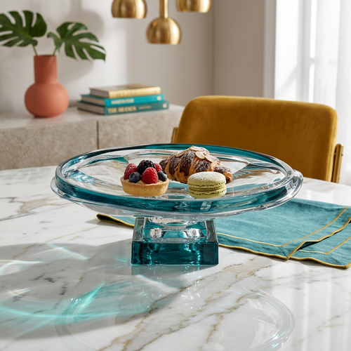 Oceanique Pedestal Glass Centerpiece Bowl