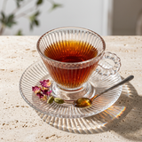 Royal Design Glass Cup and Saucer Set of 6