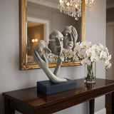 Modern Three Faces Tabletop Art Sculpture