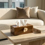 Modern Brown Tissue Box Holder with Agate Gemstone