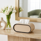 Modern Cream Textured Tissue Box Cover