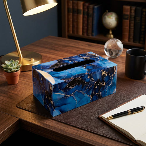 Midnight Sapphire Ink Tissue Box Cover