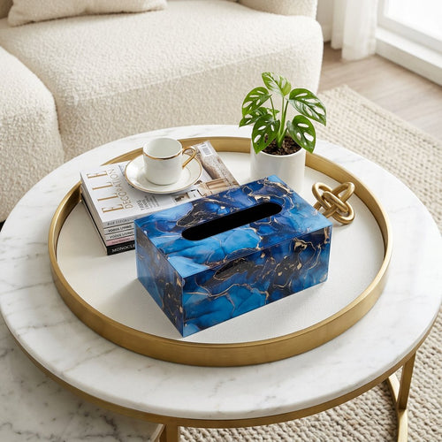 Midnight Sapphire Ink Tissue Box Cover