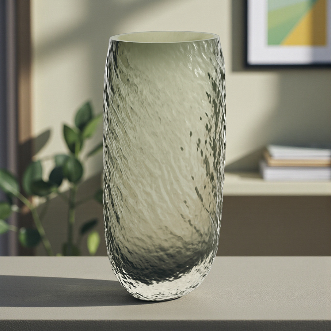 Luxury Textured Glass Vase for Home Décor