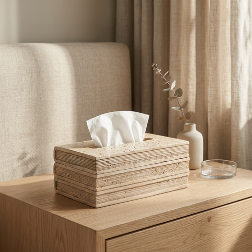Elegant Stacked Book Tissue Box Cover & Dispenser