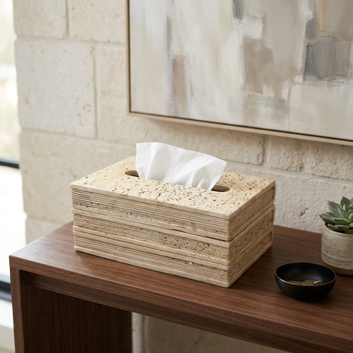 Elegant Stacked Book Tissue Box Cover & Dispenser