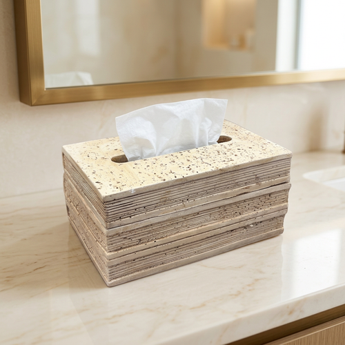 Elegant Stacked Book Tissue Box Cover & Dispenser