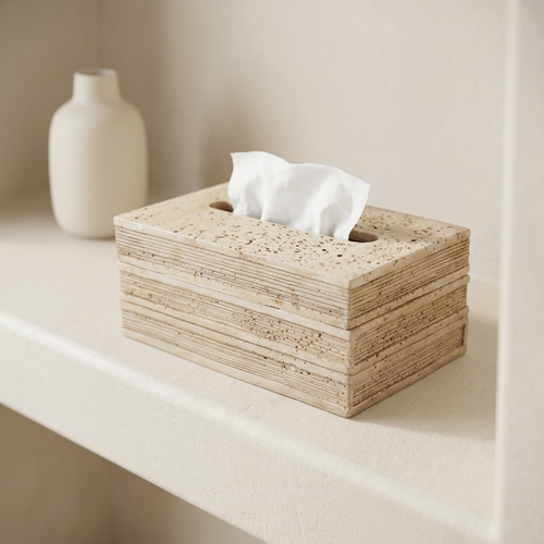Elegant Stacked Book Tissue Box Cover & Dispenser
