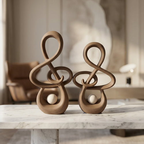 Minimalist Musical Note Ceramic Decor Set of 2