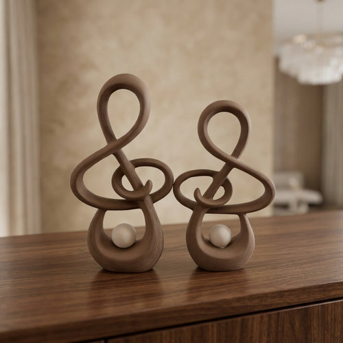 Minimalist Musical Note Ceramic Decor Set of 2