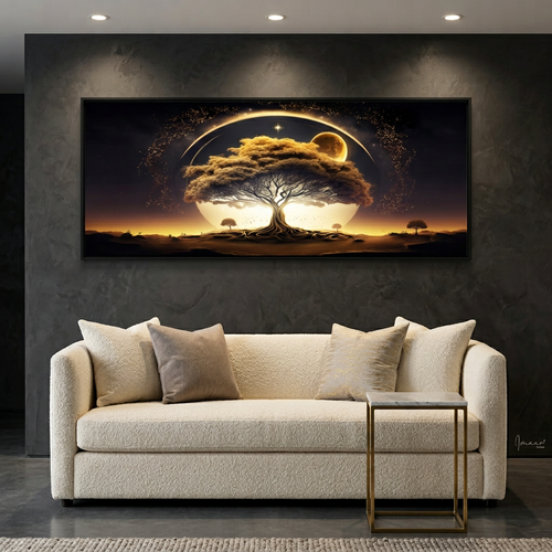 Celestial Tree of Life Panoramic Canvas Art
