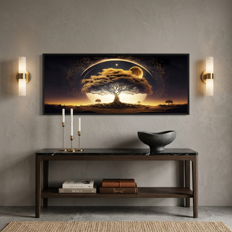 Celestial Tree of Life Panoramic Canvas Art