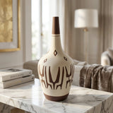 Modern Tribal Textured Bottle Vase