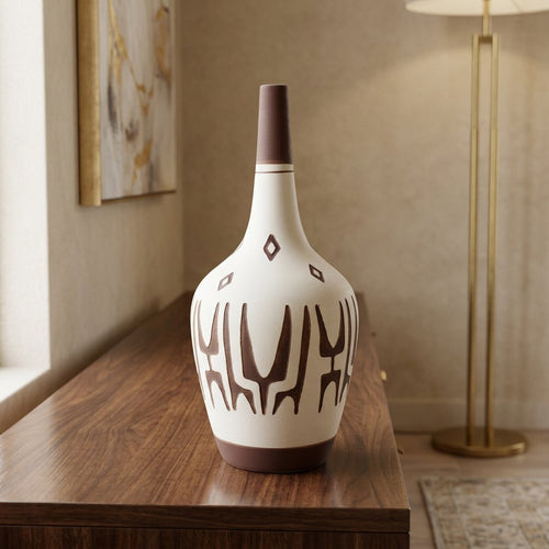 Modern Tribal Textured Bottle Vase