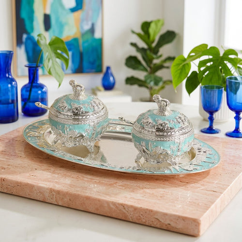 Imperial Elephant Bowl Set with Matching Tray