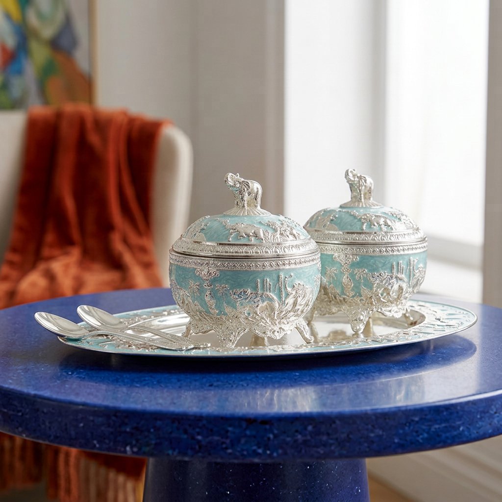 Imperial Elephant Bowl Set with Matching Tray